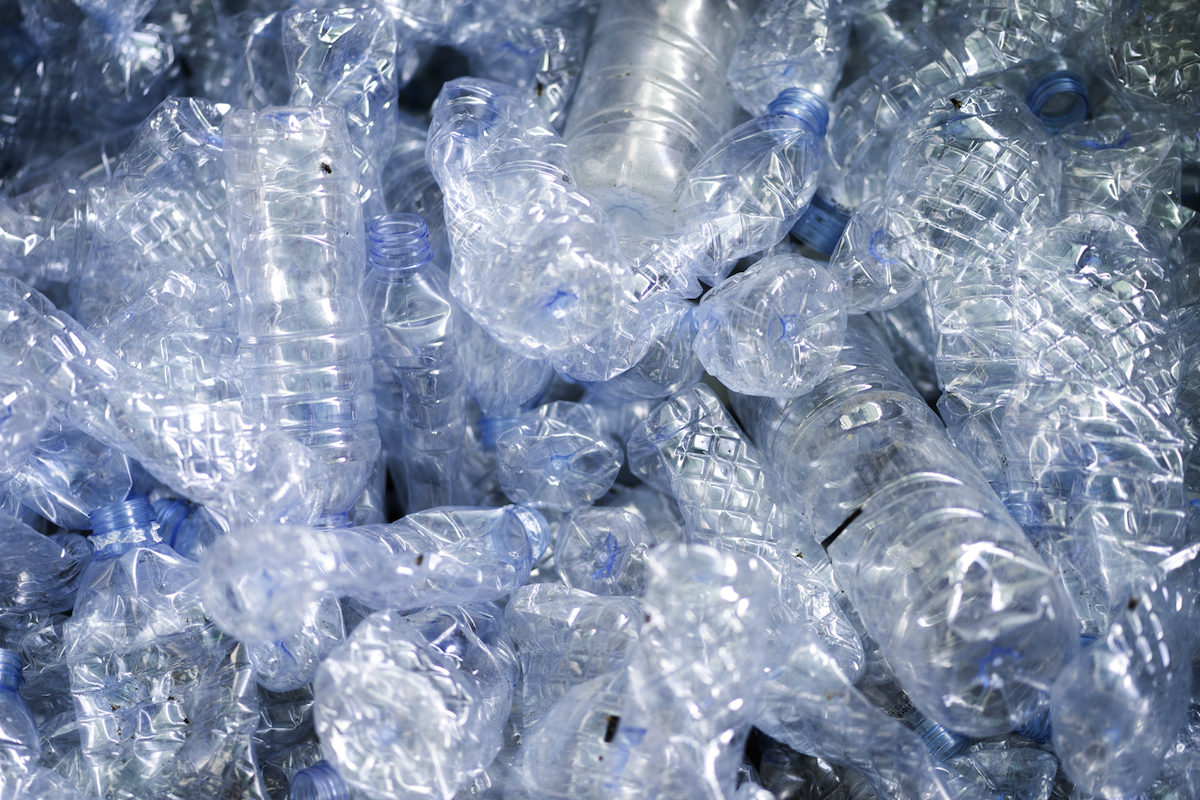 Plastic water bottles recycling
