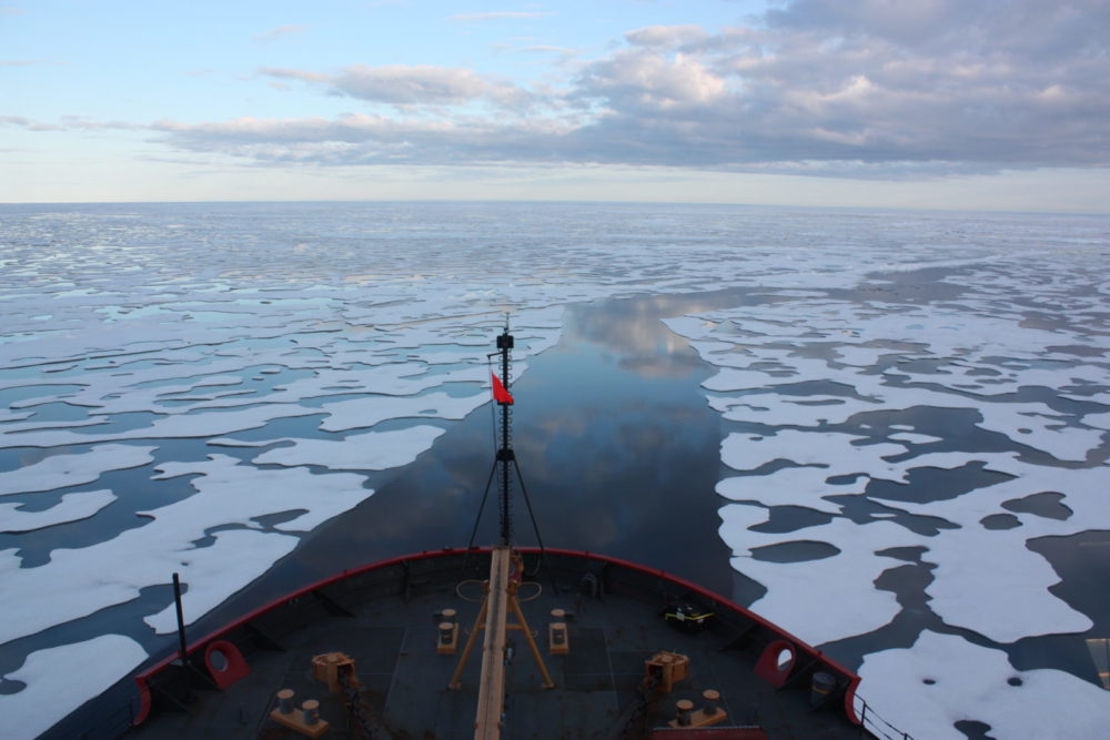 The bow of U.S. Coast Guard Cutter. The Arctic is warming twice as fast as the rest of the world. In recent years, Arctic wildlife and peoples have faced rapid and dramatic impacts related to global climate change.
