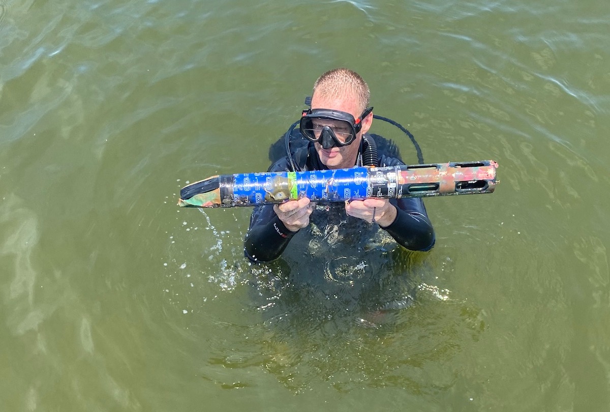 Researcher tests ocean water 