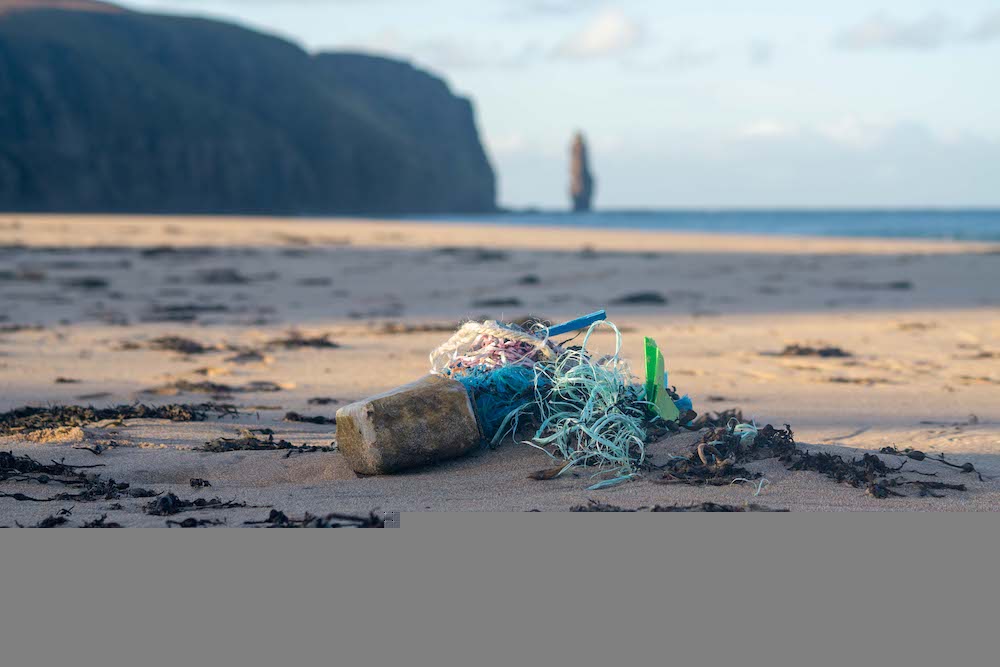 plastic on the beach