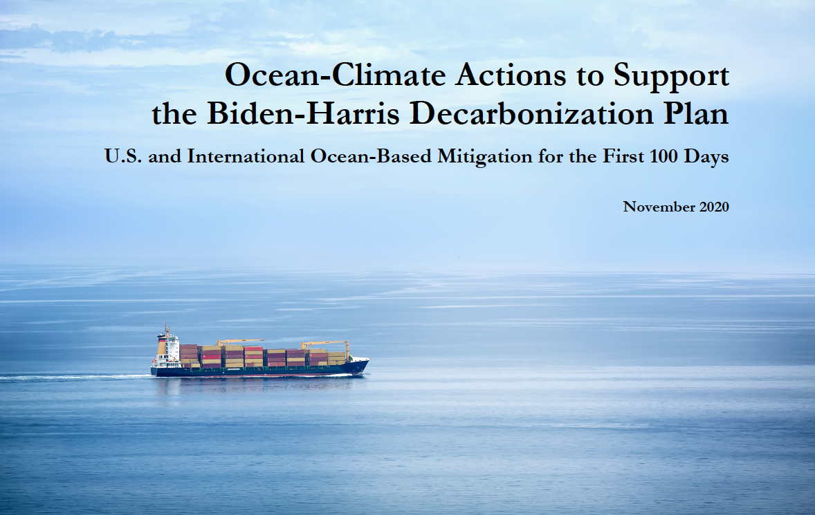 Ocean-Climate Actions to Support the Biden-Harris Decarbonization Plan report cover