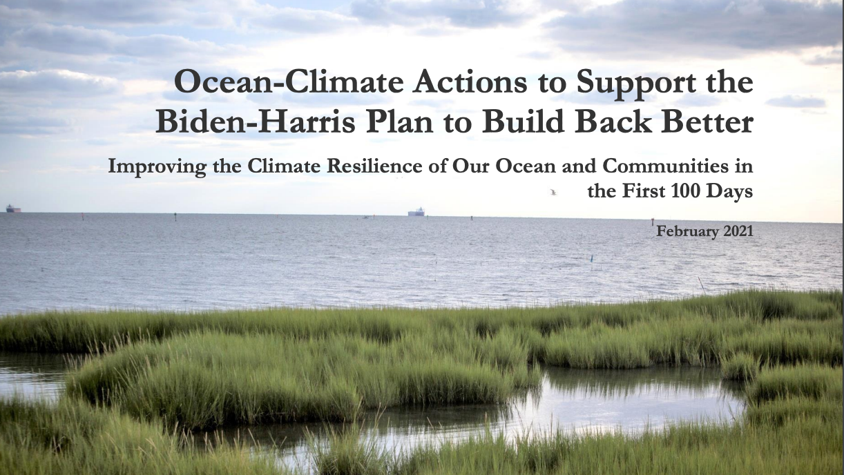 Ocean-Climate Actions to Support the Biden-Harris Plan to Build Back Better report cover